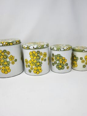 Others Follow Yellow & Green Floral Kitchen Canister Set